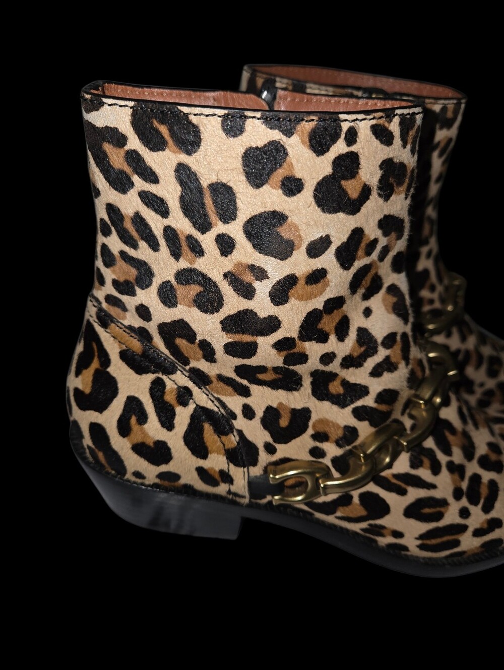 Coach Allen Leopard Calf Skin Boots sz 6 - Picture 2 of 8